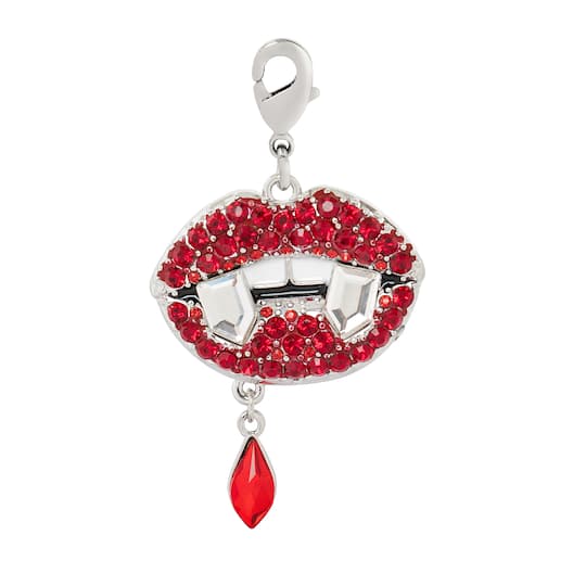Vampire Lips Austrian Crystal Charm by Bead Landing™